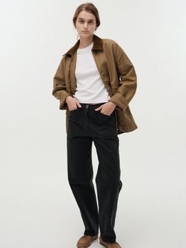 NOTHING WRITTEN Pet Selvage Straight Pants (Charcoal)