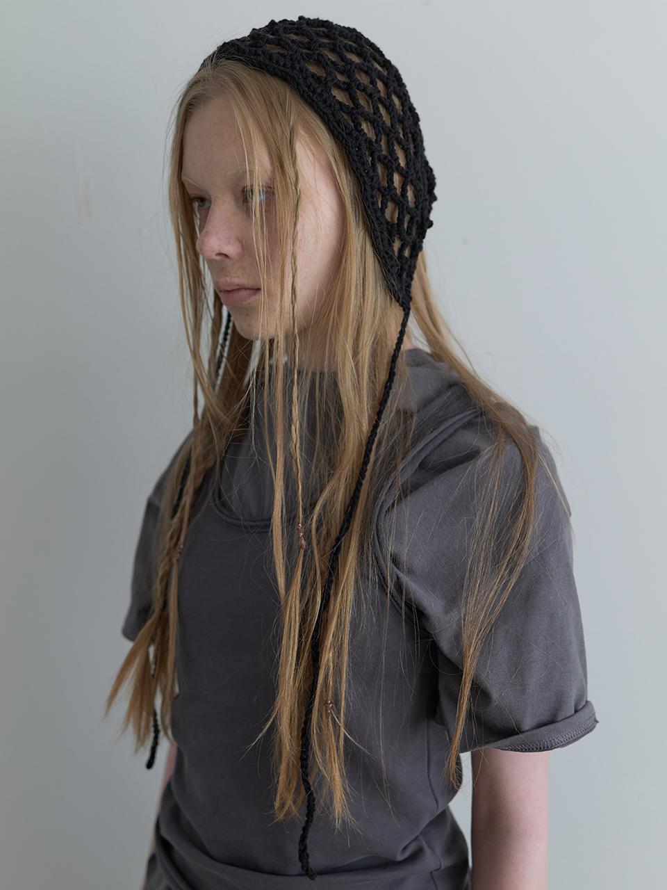 NOTHINGEVERYTHING Handmade Knit Bonnet Hat_Black