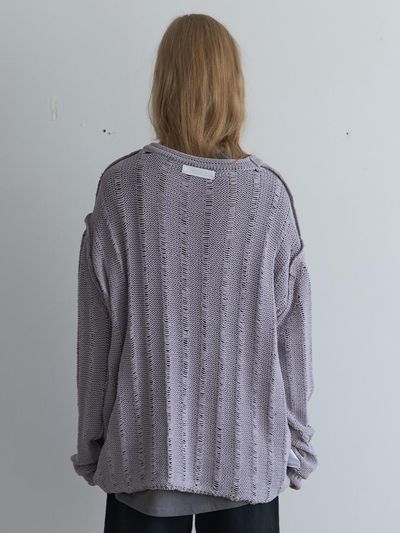 NOTHINGEVERYTHING OVERSIZED TAPE YARN SWEATER IN PALE PURPLE