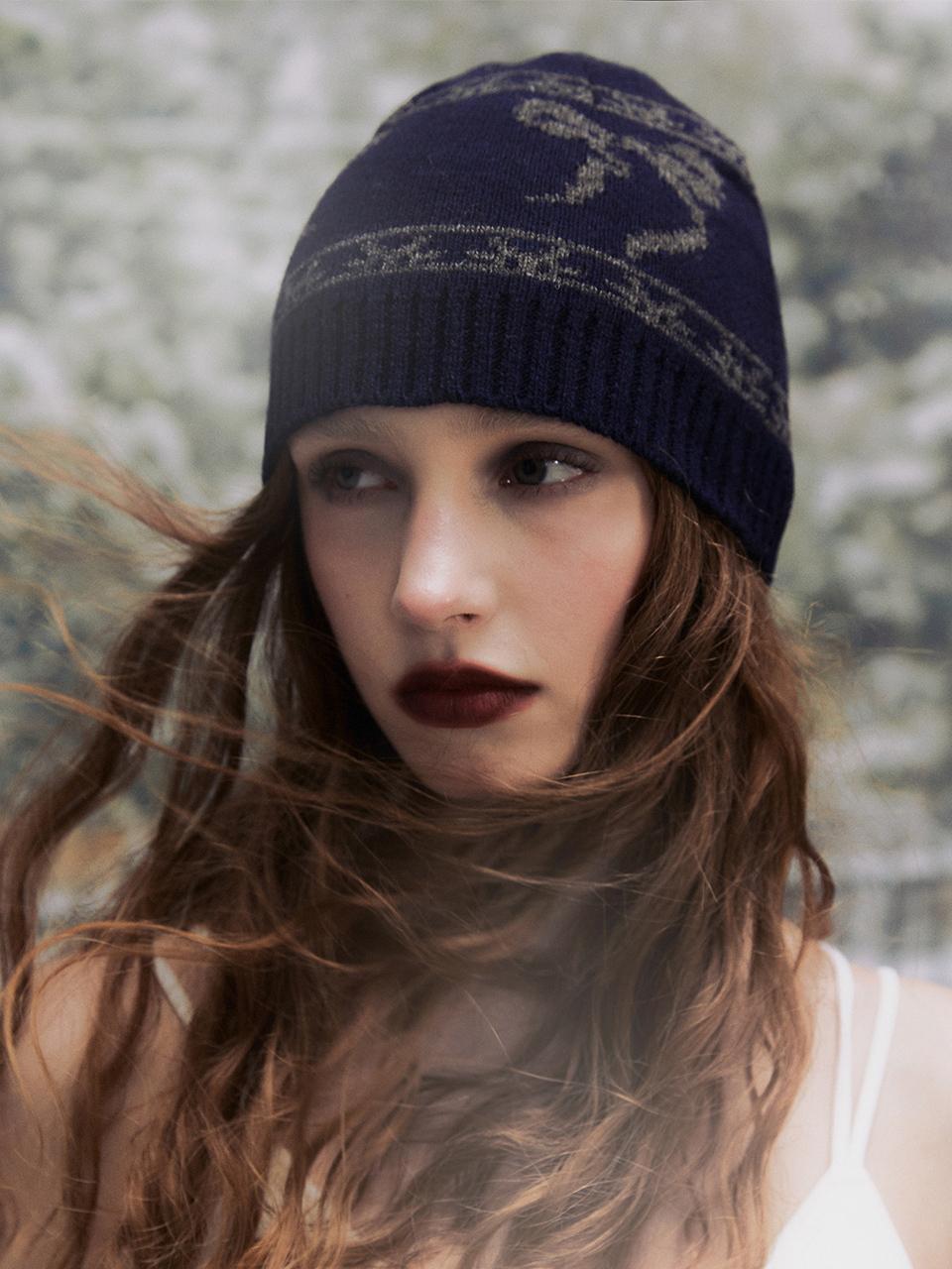 NOTKNOWING Ribbon JQD Beanie_Navy