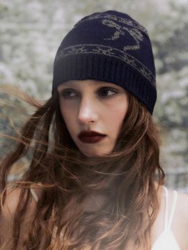 NOTKNOWING Ribbon JQD Beanie_Navy