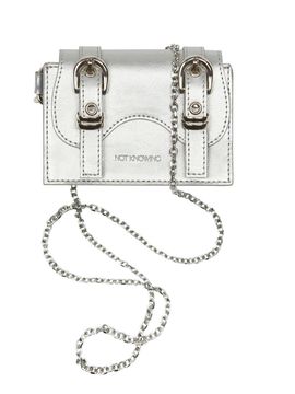 NOTKNOWING Saddle Belted Leather Micro Bag [Silver]