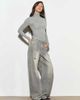 Noughts & Kisses Noughts & Kisses belt detail seam front straight leg jeans in gray acid wash-Blue - 3