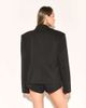 Noughts & Kisses Noughts & Kisses boxy shoulder pads pocket front blazer in black - part of a set - 3