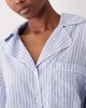 Noughts & Kisses Noughts & Kisses button up wide sleeve shirt and shorts romper in blue pinstripe - 3