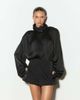 Noughts & Kisses Noughts & Kisses Celeste satin funnel neck drape detail top in black - 3