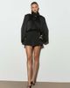 Noughts & Kisses Noughts & Kisses Celeste satin funnel neck drape detail top in black - 4