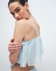 Noughts & Kisses Noughts & Kisses chiffon extreme ruffle cropped cami top in soft blue - part of a set - 4