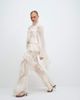 Noughts & Kisses Noughts & Kisses chiffon extreme ruffle detailing wide leg pants in cream - part of a set-Neutral - 1