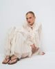 Noughts & Kisses Noughts & Kisses chiffon extreme ruffle detailing wide leg pants in cream - part of a set-Neutral - 2