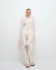Noughts & Kisses Noughts & Kisses chiffon extreme ruffle detailing wide leg pants in cream - part of a set-Neutral - 4