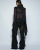 Noughts & Kisses Noughts & Kisses chiffon extreme ruffle tie front drape sleeve blouse in black - part of a set - 3