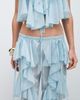 Noughts & Kisses Noughts & Kisses chiffon ruffle detailed wide leg pants in soft blue - part of a set - 2