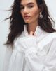 Noughts & Kisses Noughts & Kisses cotton eyelet trim high neck ruffle shirt in white - part of a set - 3