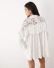 Noughts & Kisses Noughts & Kisses crochet lace high neck ruffle trim mini dress in white - 4