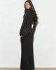 Noughts & Kisses Noughts & Kisses Daphne fine knit collared button up maxi dress in black - 3
