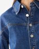 Noughts & Kisses Noughts & Kisses denim cinched waist romper in mid wash blue - 3