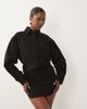 Noughts & Kisses Noughts & Kisses denim pocket front fitted skirt mini dress in black - 1