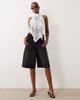 Noughts & Kisses Noughts & Kisses halterneck tie back handkerchief top in white bandana print - 3
