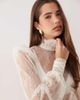 Noughts & Kisses Noughts & Kisses lace high neck puff sleeve blouse in cream - part of a set-Neutral - 2