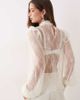 Noughts & Kisses Noughts & Kisses lace high neck puff sleeve blouse in cream - part of a set-Neutral - 4