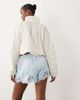 Noughts & Kisses Noughts & Kisses lace trim tie waist satin shorts in baby blue - 4