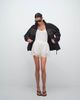 Noughts & Kisses Noughts & Kisses lace trim tie waist satin shorts in cream-Neutral - 1