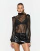 Noughts & Kisses Noughts & Kisses Lyra leather look seam detail shorts in black - 3