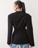 Noughts & Kisses Noughts & Kisses Naia wrap over cinch waist structured blazer in black - 2