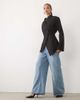 Noughts & Kisses Noughts & Kisses Naia wrap over cinch waist structured blazer in black - 3