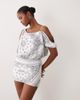 Noughts & Kisses Noughts & Kisses off shoulder mini dress in white bandana print - 2