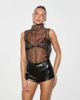 Noughts & Kisses Noughts & Kisses organza high neck sleeveless top in black - 2