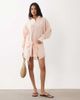 Noughts & Kisses Noughts & Kisses pinstripe wrap waist shirt mini dress in orange-Multi - 1
