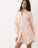 Noughts & Kisses Noughts & Kisses pinstripe wrap waist shirt mini dress in orange-Multi - 2