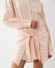 Noughts & Kisses Noughts & Kisses pinstripe wrap waist shirt mini dress in orange-Multi - 3