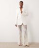Noughts & Kisses Noughts & Kisses premium tailored cinched longline blazer in cream - part of a set-Neutral - 3