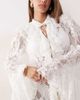 Noughts & Kisses Noughts & Kisses ruffle trim bell sleeve maxi length lace robe in white - 4