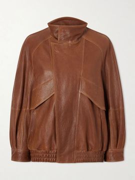 NOUR HAMMOUR Ariste oversized paneled leather jacket