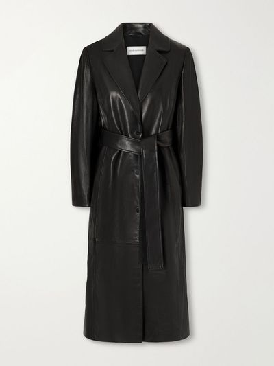 NOUR HAMMOUR Camden belted leather coat