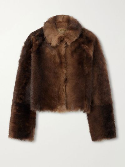 NOUR HAMMOUR Cameron cropped shearling jacket