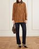 NOUR HAMMOUR Grange gathered leather-trimmed suede jacket - 2