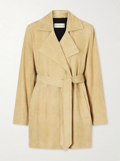 NOUR HAMMOUR Kerry belted suede jacket