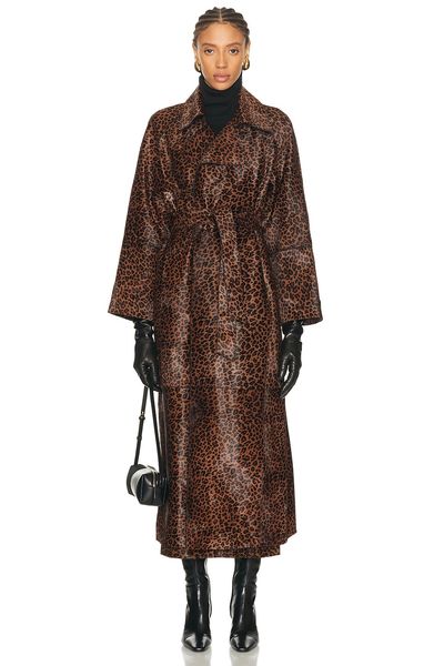 NOUR HAMMOUR NOUR HAMMOUR Althea Pony Hair Trench Coat