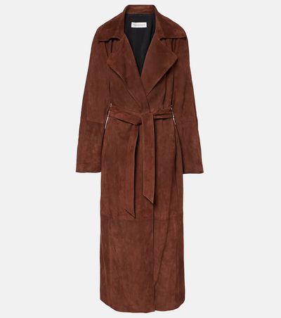Nour Hammour Nour Hammour Althea suede wrap coat