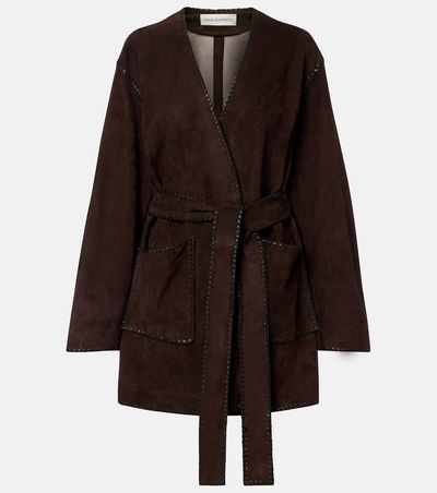 Nour Hammour Nour Hammour Anika suede wrap coat