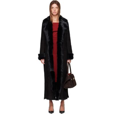 Nour Hammour Nour Hammour Black Joni Shearling Coat