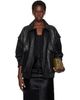 Nour Hammour Nour Hammour Black Micah Leather Bomber Jacket - 1
