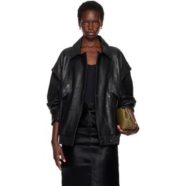 Nour Hammour Nour Hammour Black Micah Leather Bomber Jacket