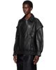 Nour Hammour Nour Hammour Black Micah Leather Bomber Jacket - 4