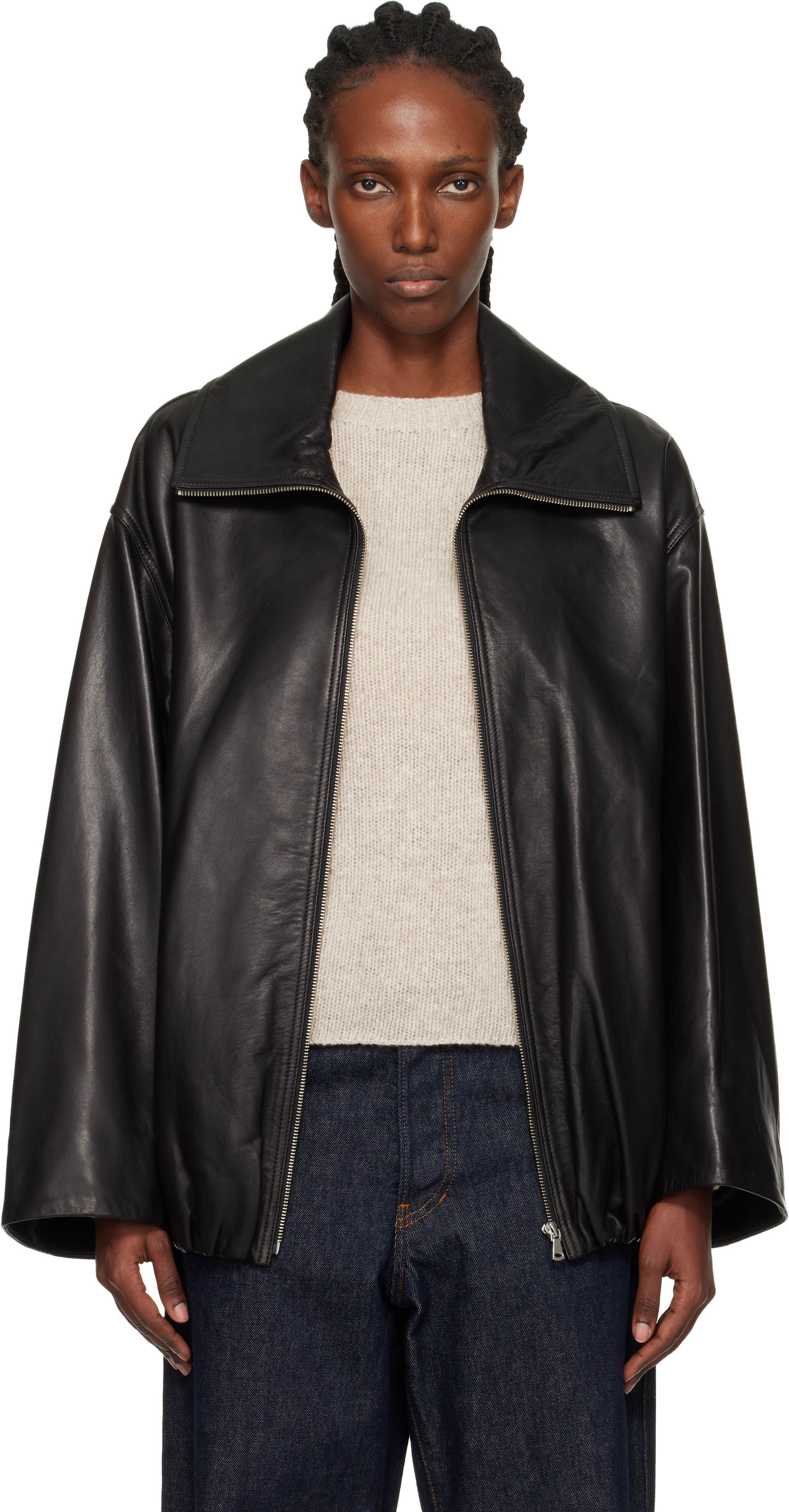 Nour Hammour - Black Noah Easy Leather Jacket